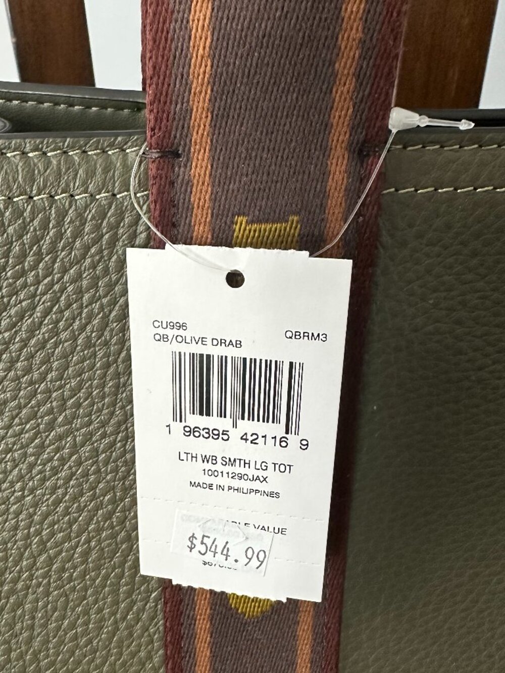 Coach Olive Green Large Smith Tote Bag Style #L2477-CU996 *NWT* - Picture 4 of 13